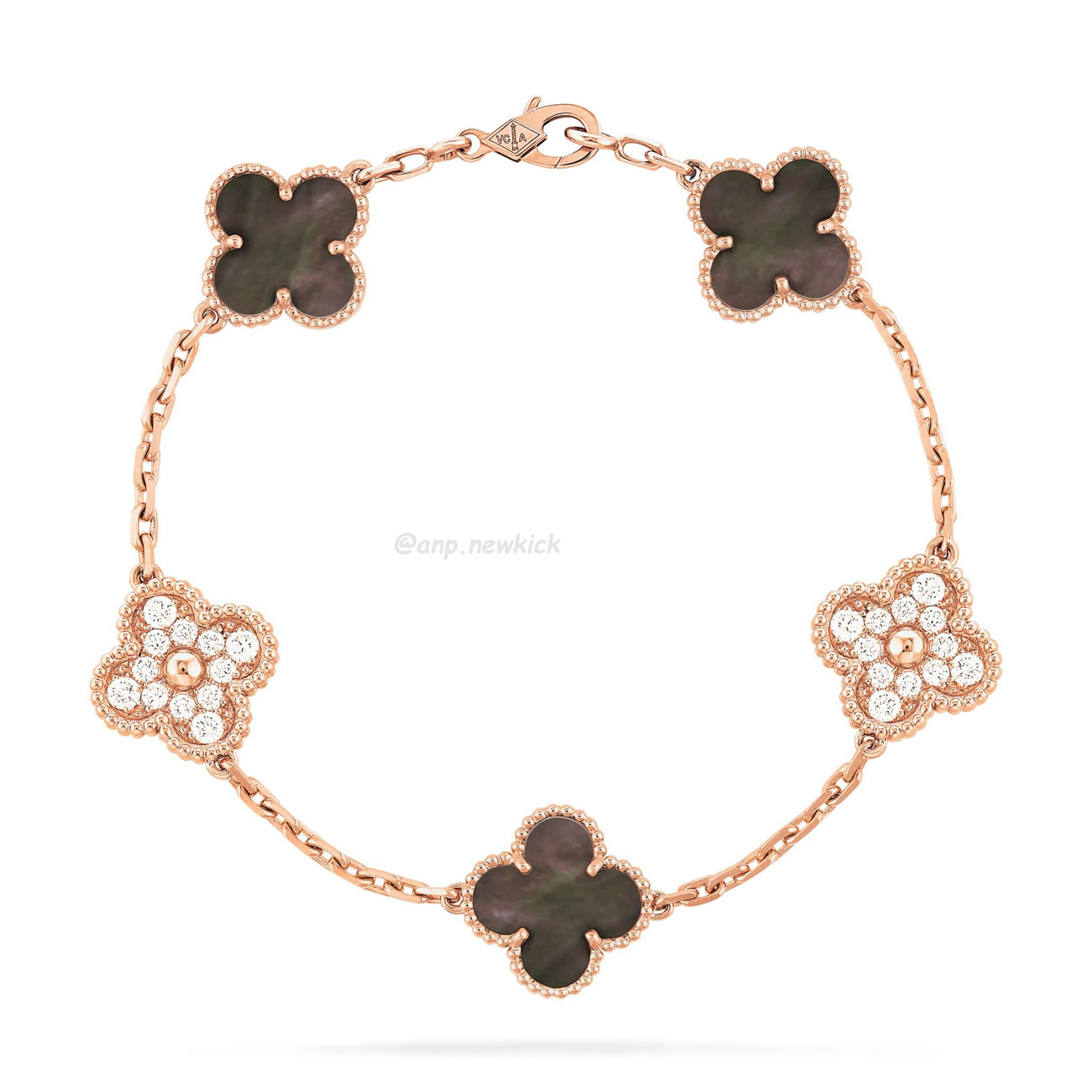 Van Cleef Arpels Vintage Alhambra Four Leaf Clover Gold Bracelet (3) - newkick.app